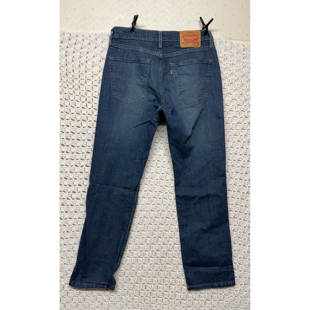 Levis 514 Jeans Men's Sz 30x30 Blue Denim Straight Leg Stretch Cotton Blend